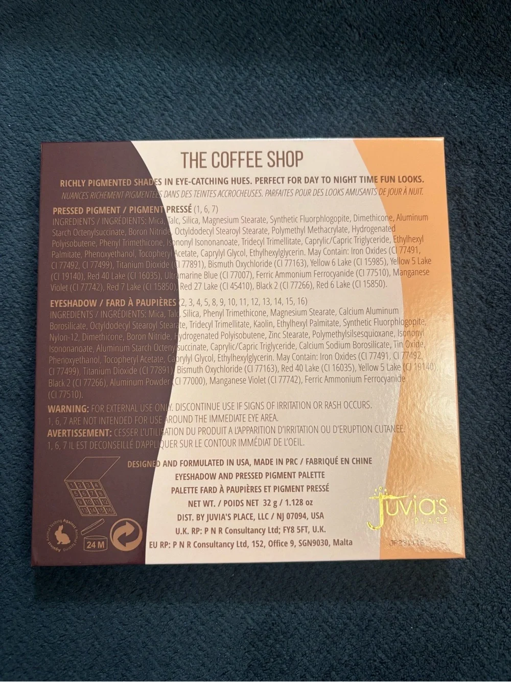 The Coffee Shop By Juvia’s 16 Pot Eyeshadow Palette - Brown & Peach